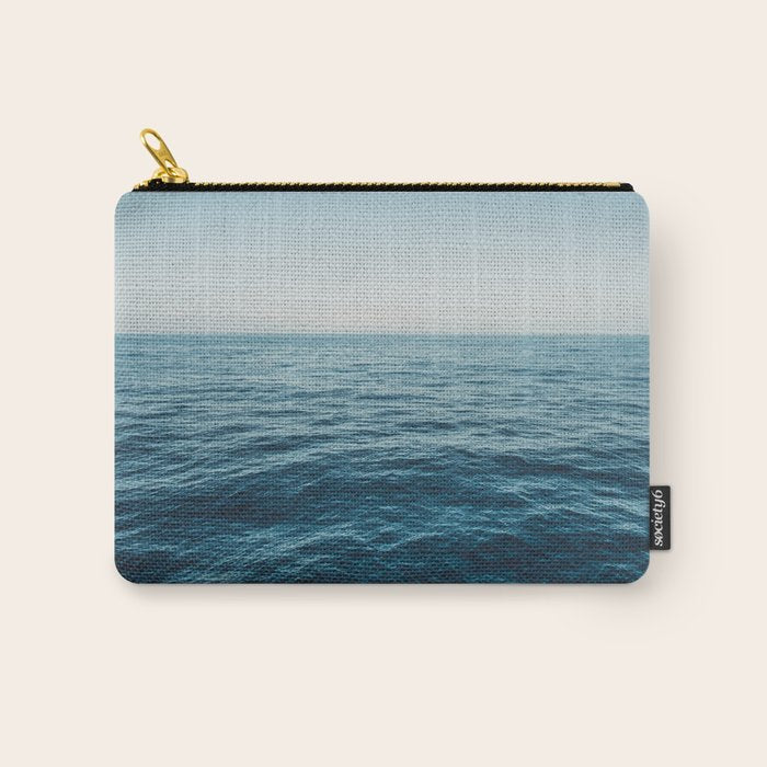 ocean, water, blue sky  -  horizon over water - seascape photography Carry All Pouch Gallery Image 1