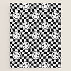 Black and white love eye face checkered pattern Jigsaw Puzzle Gallery Image 1