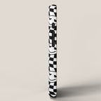 Black and white love eye face checkered pattern iPhone Case Gallery Image 2