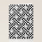 Black and white love eye face checkered pattern Stationery Card Gallery Image 2
