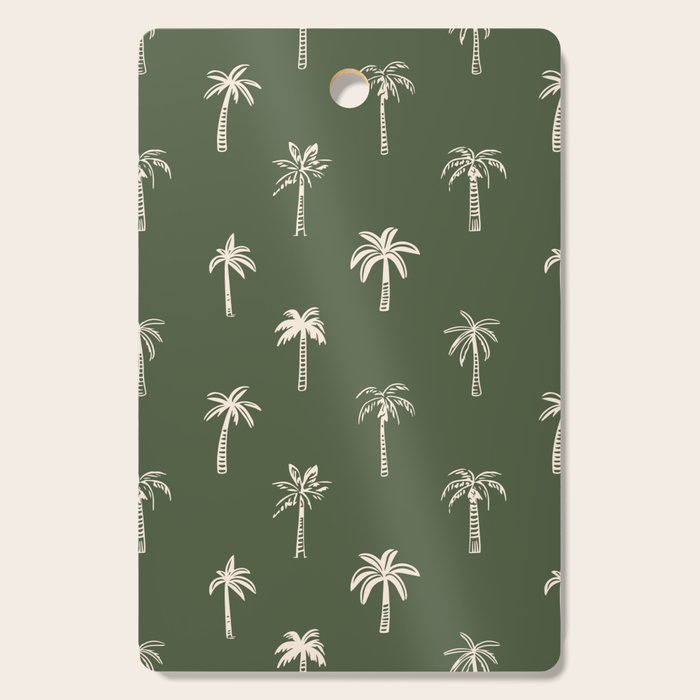 Vintage palm tree beach doodle pattern Cutting Board Gallery Image 1
