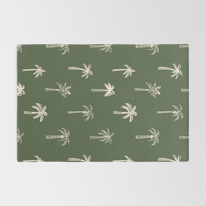 Vintage palm tree beach doodle pattern Rug Gallery Image 2