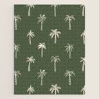 Vintage palm tree beach doodle pattern Jigsaw Puzzle Gallery Image 1