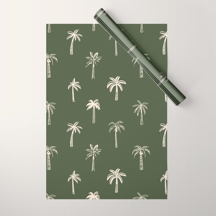 Vintage palm tree beach doodle pattern Wrapping Paper Gallery Image 1