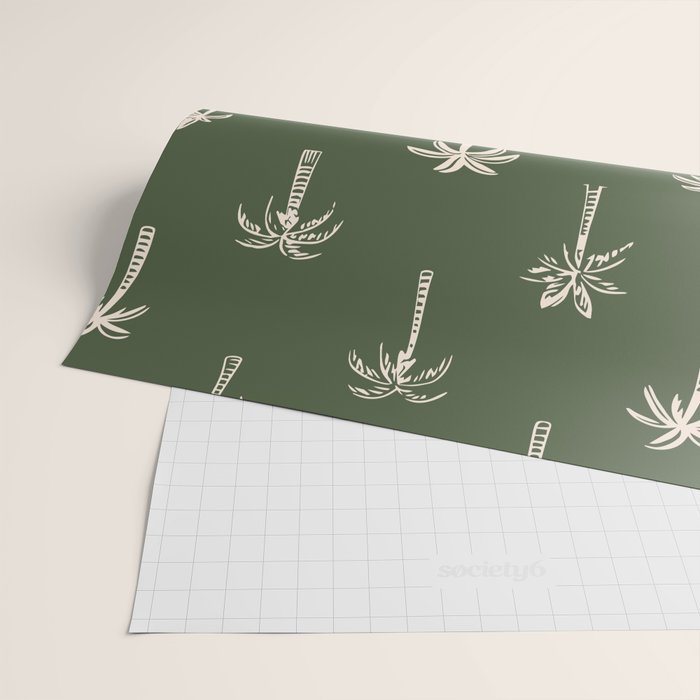Vintage palm tree beach doodle pattern Wrapping Paper Gallery Image 2