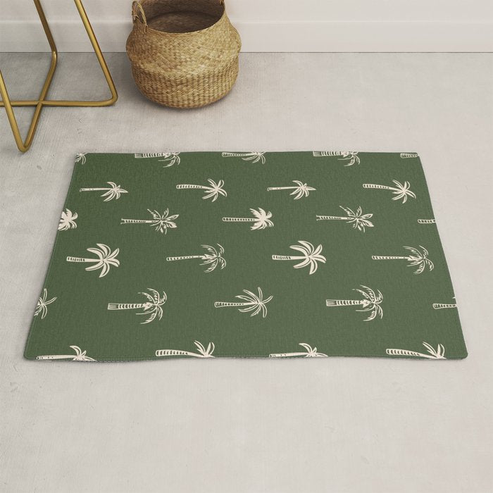 Vintage palm tree beach doodle pattern Rug Gallery Image 1