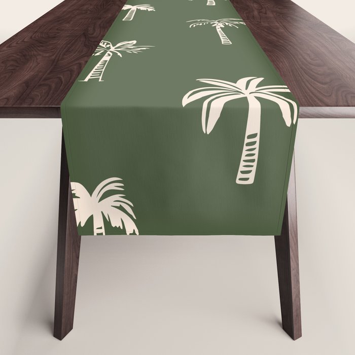 Vintage palm tree beach doodle pattern Table Runner Gallery Image 1