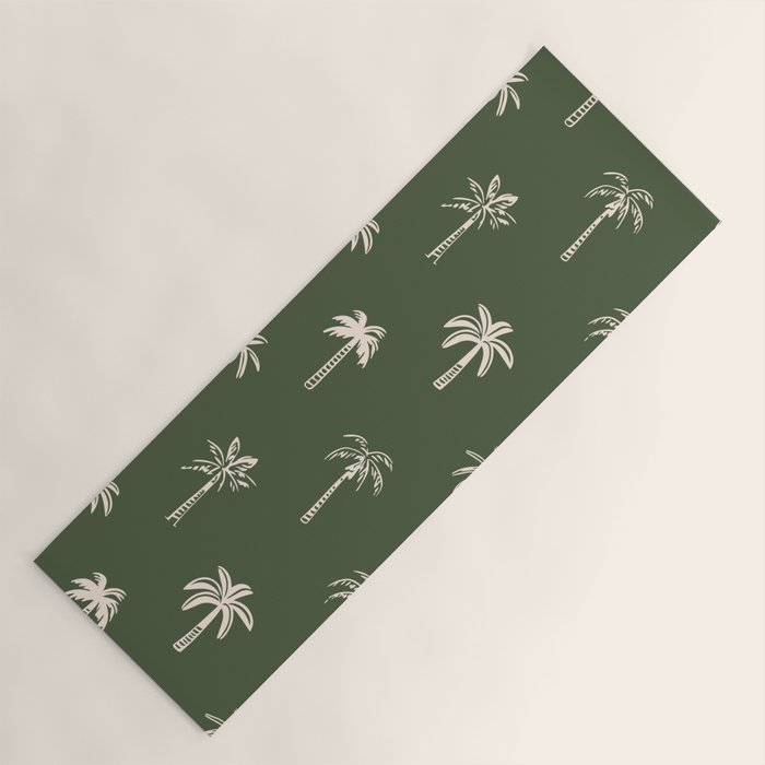 Vintage palm tree beach doodle pattern Yoga Mat Gallery Image 1