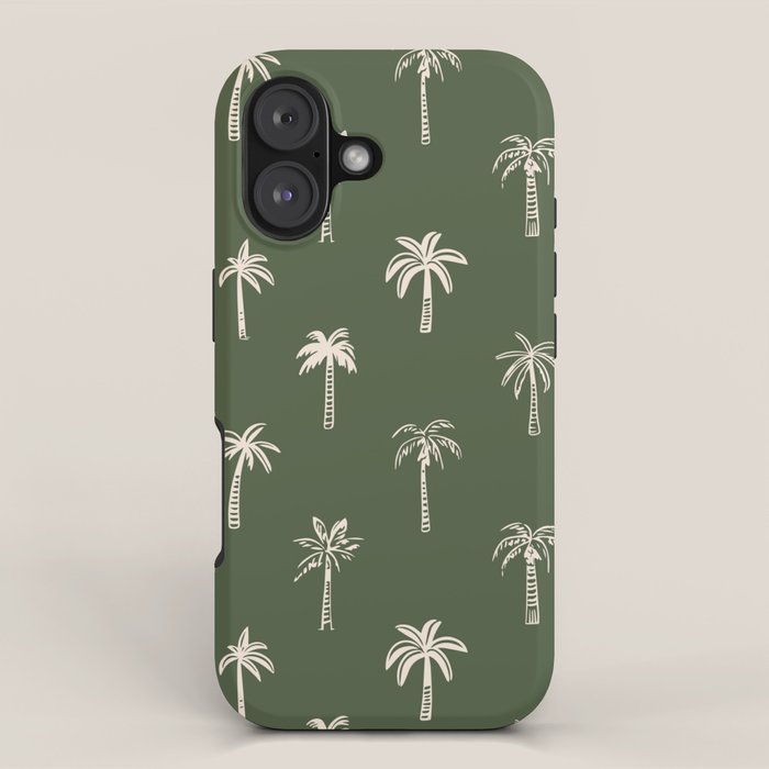 Vintage palm tree beach doodle pattern iPhone Case Gallery Image 1