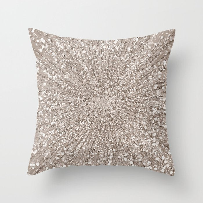 Glitz Supernova Champagne Throw Pillow Gallery Image 1