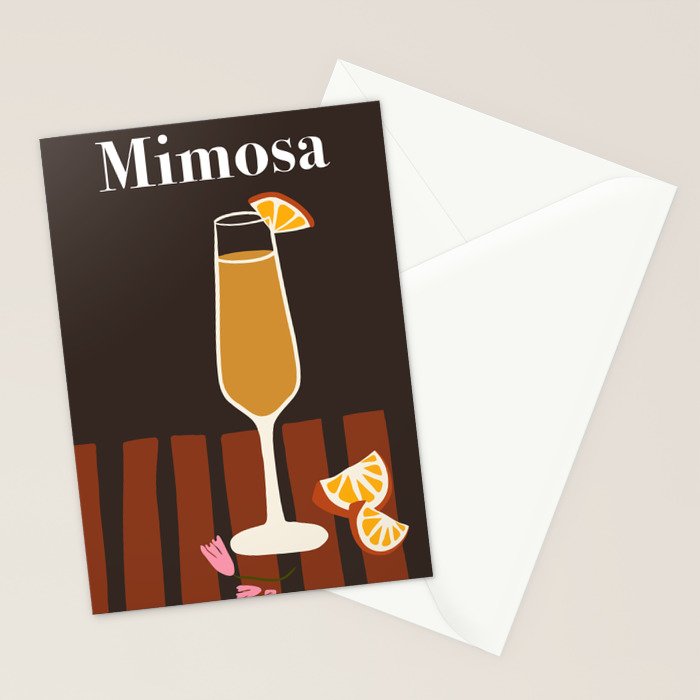 Mimosa Cocktail Stationery Card Gallery Image 2