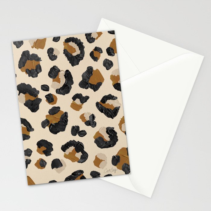 Leopard Print - Neutral Gold Light Palette Stationery Card Gallery Image 2