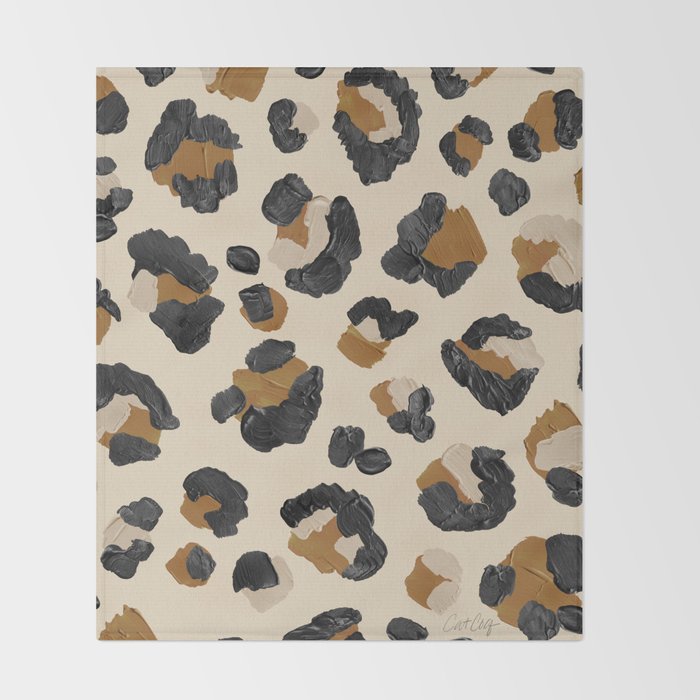 Leopard Print - Neutral Gold Light Palette Throw Blanket Gallery Image 2