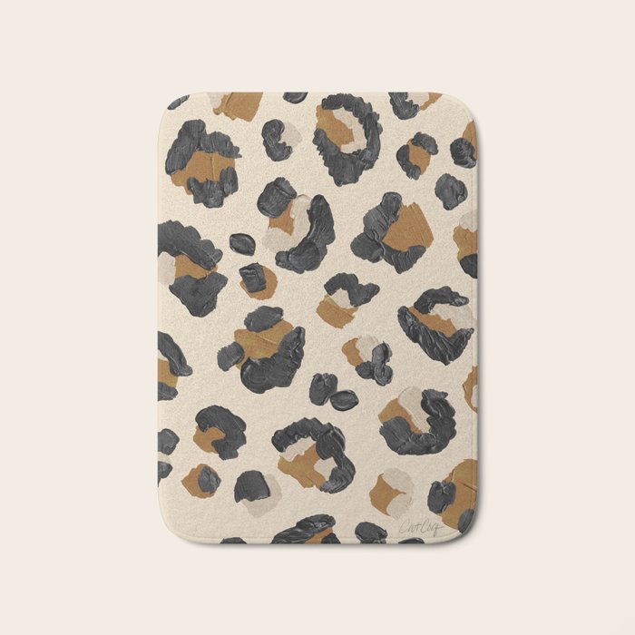 Leopard Print - Neutral Gold Light Palette Bath Mat Gallery Image 1