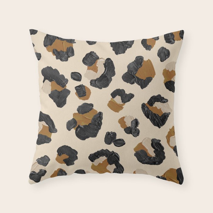 Leopard Print - Neutral Gold Light Palette Throw Pillow Gallery Image 6
