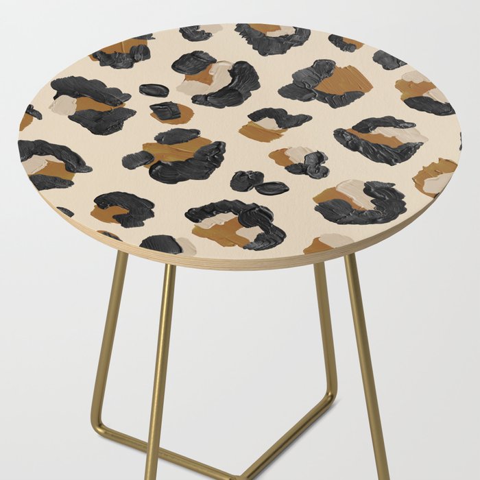 Leopard Print - Neutral Gold Light Palette Side Table Gallery Image 2