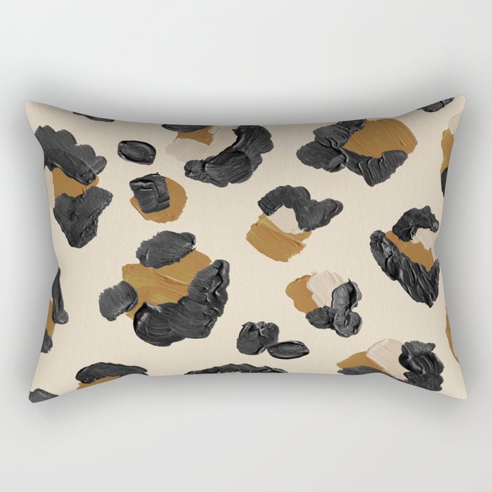 Leopard Print - Neutral Gold Light Palette Rectangular Pillow Gallery Image 1