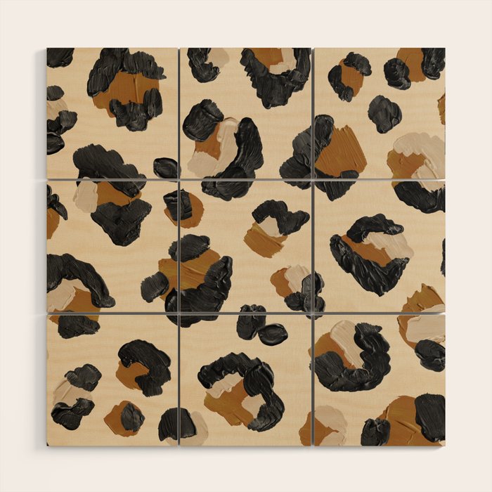 Leopard Print - Neutral Gold Light Palette Wood Wall Art Gallery Image 1