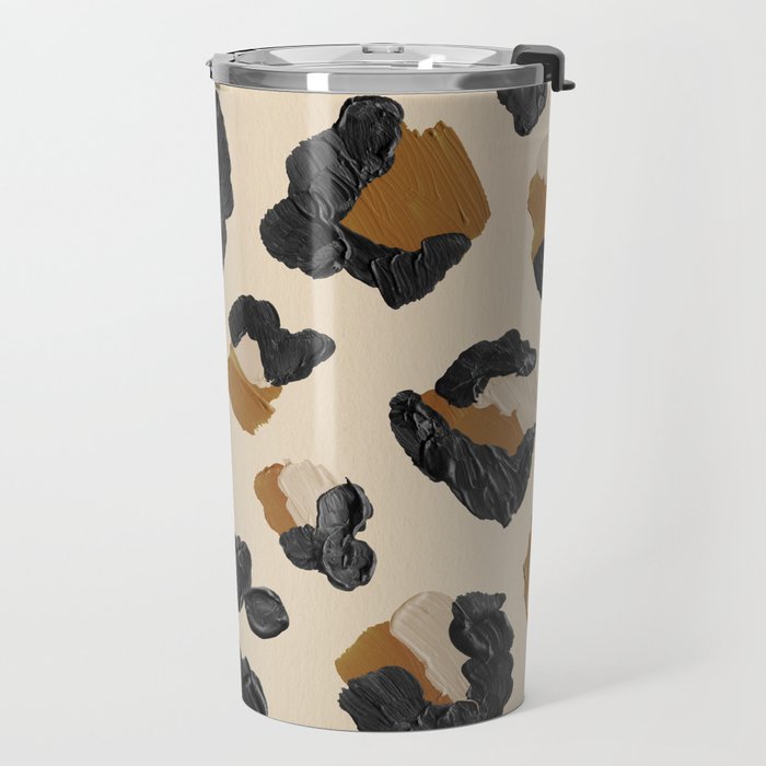 Leopard Print - Neutral Gold Light Palette Travel Mug Gallery Image 2