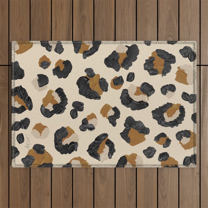 Leopard Print - Neutral Gold Light Palette Outdoor Rug Gallery Image 1