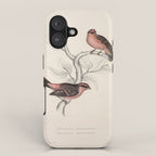 Pink-browed rosefinch and spot-winged rosefinch by Elizabeth Gould, 1831 iPhone Case Gallery Image 1