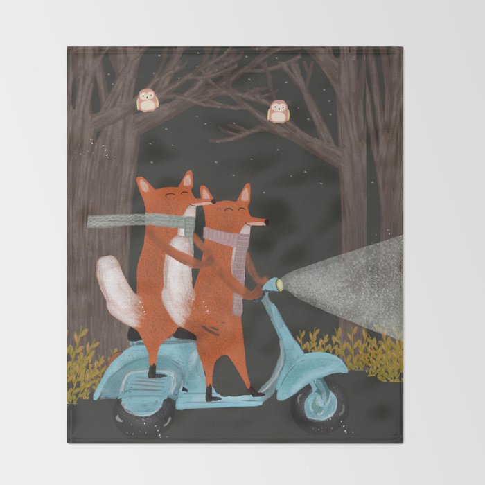 the fox mobile Throw Blanket Gallery Image 2