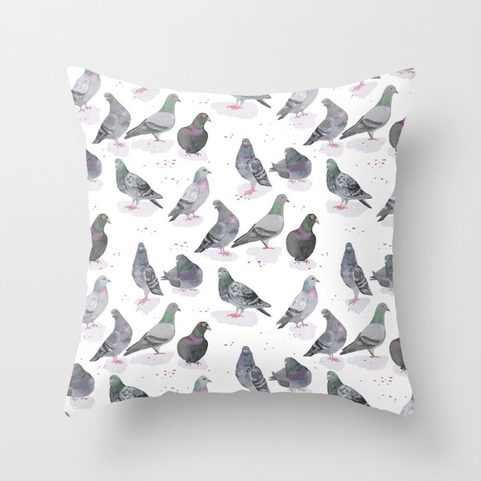 Pigeon Party Throw Pillow Gallery Image 6