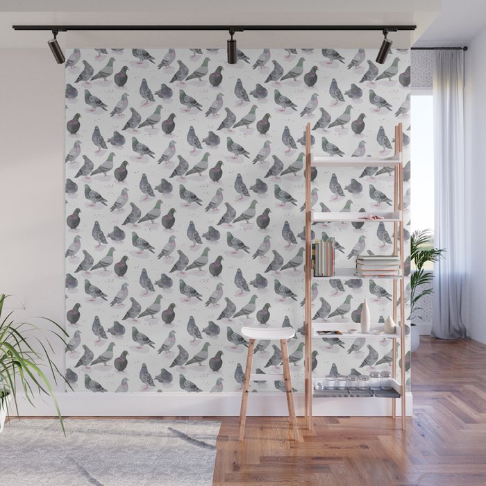 Pigeon Party Wall Mural Gallery Image 1