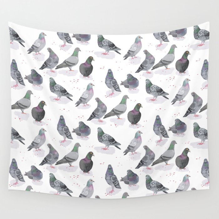 Pigeon Party Wall Tapestry Gallery Image 4