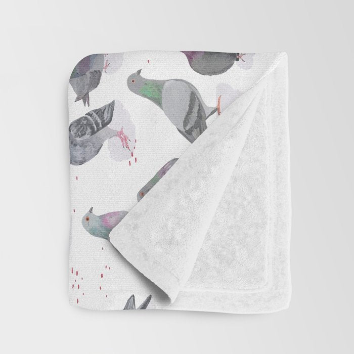 Pigeon Party Throw Blanket Gallery Image 3