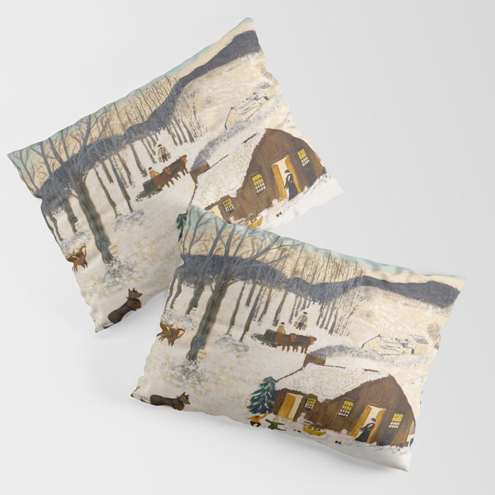 Anna Mary Robertson 'Grandma' Moses Sugaring Off American Folk Art Pillow Sham Gallery Image 1