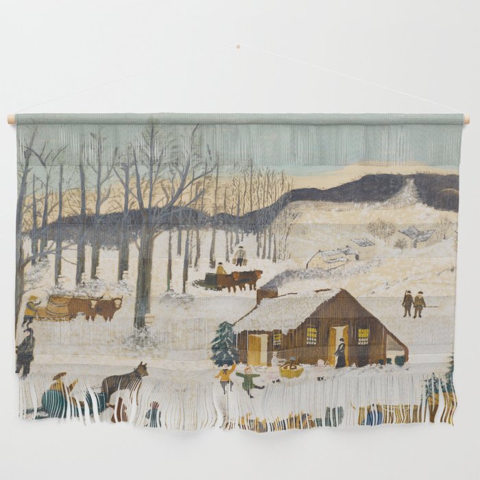Anna Mary Robertson 'Grandma' Moses Sugaring Off American Folk Art Wall Hanging Gallery Image 1