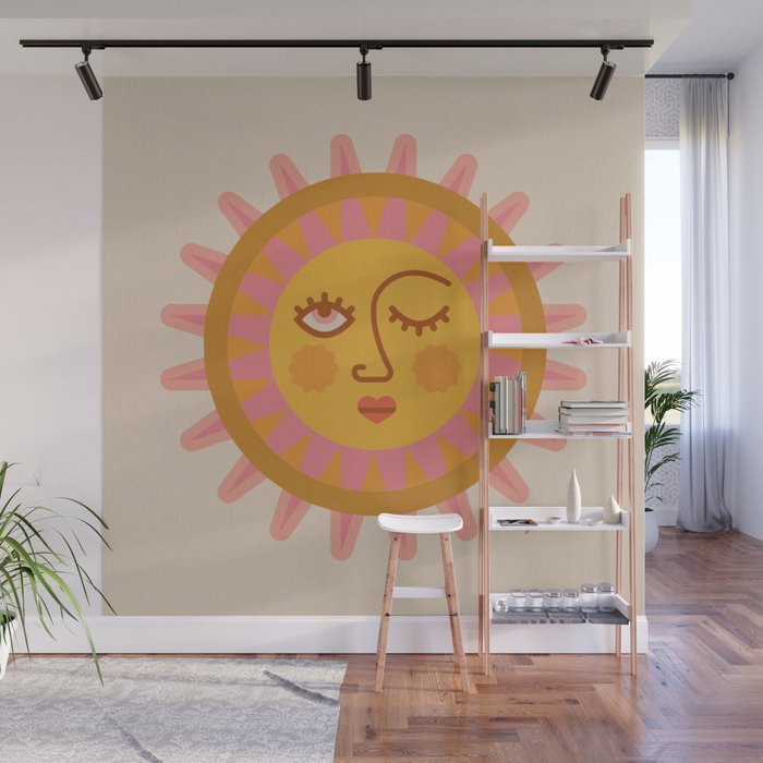 Sunshine Faces - Retro Wall Mural Gallery Image 1