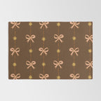 Cute Hair Bows and Stars in Brown and Peach Rug Gallery Image 2