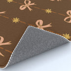 Cute Hair Bows and Stars in Brown and Peach Rug Gallery Image 4