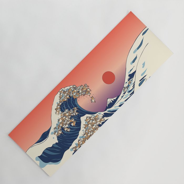 The Great Wave of Shiba Inu Yoga Mat Gallery Image 1