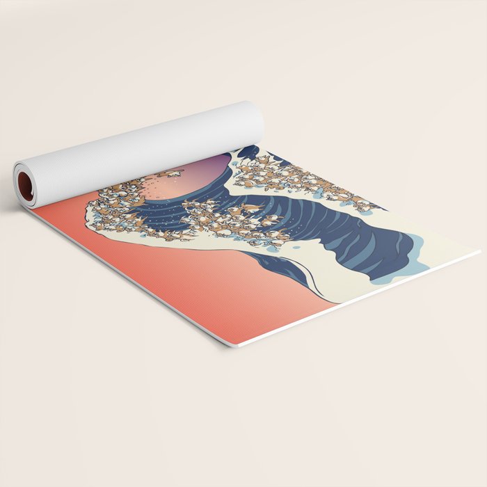 The Great Wave of Shiba Inu Yoga Mat Gallery Image 2