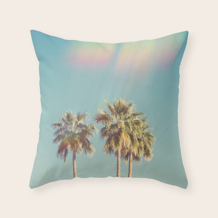 Groovy Palm Trees Throw Pillow Gallery Image 1