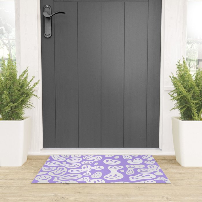 Pastel Purple Dripping Smiley Welcome Mat Gallery Image 3