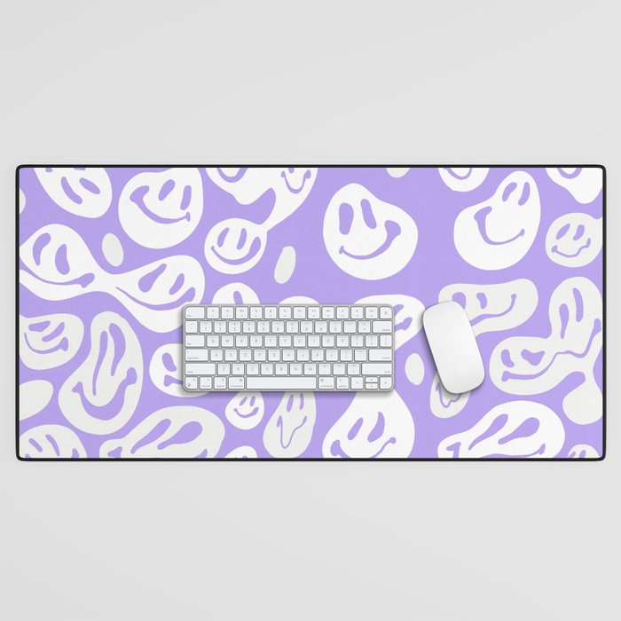 Pastel Purple Dripping Smiley Desk Mat Gallery Image 1