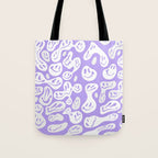 Pastel Purple Dripping Smiley Tote Bag Gallery Image 1