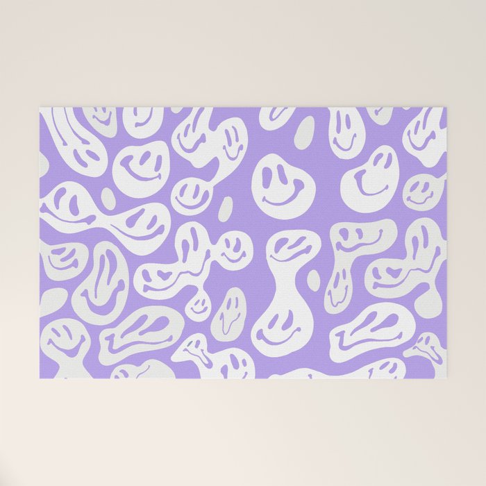 Pastel Purple Dripping Smiley Welcome Mat Gallery Image 1