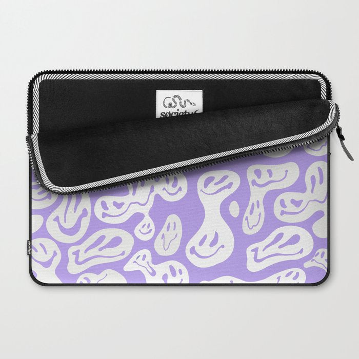 Pastel Purple Dripping Smiley Laptop Sleeve Gallery Image 2
