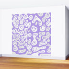 Pastel Purple Dripping Smiley Wall Mural Gallery Image 2