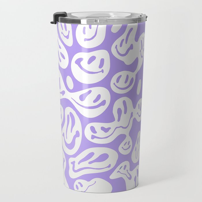 Pastel Purple Dripping Smiley Travel Mug Gallery Image 3