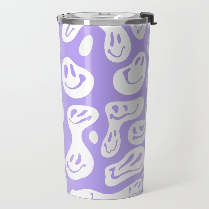 Pastel Purple Dripping Smiley Travel Mug Gallery Image 2