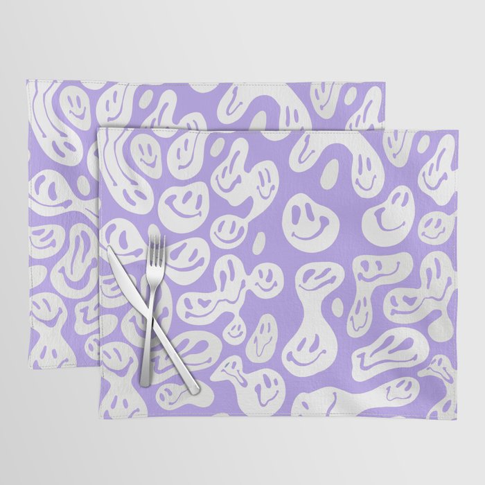 Pastel Purple Dripping Smiley Placemat Gallery Image 1