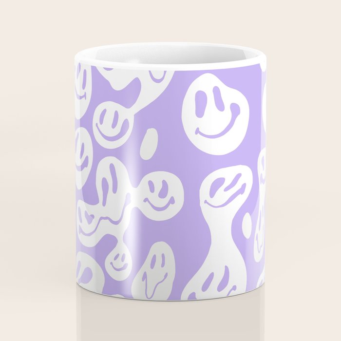 Pastel Purple Dripping Smiley Coffee Mug Gallery Image 4