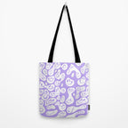 Pastel Purple Dripping Smiley Tote Bag Gallery Image 2