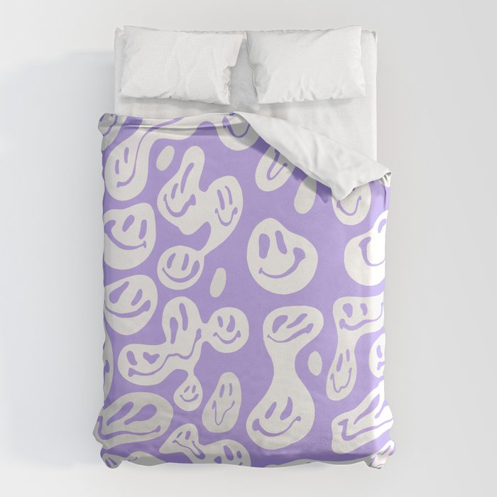 Pastel Purple Dripping Smiley Duvet Cover Gallery Image 1